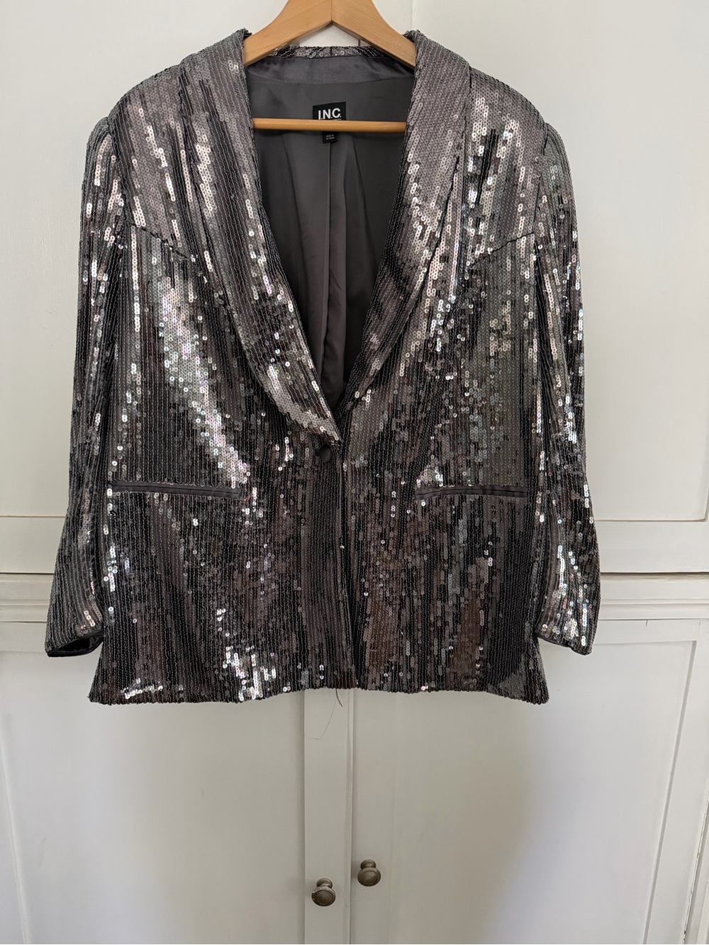 INC International Concepts Charcoal Gray Blazer Jacket